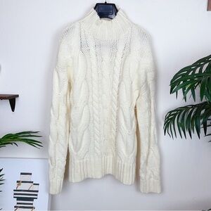 Charlie Holiday Cream Cable Knit Sweater